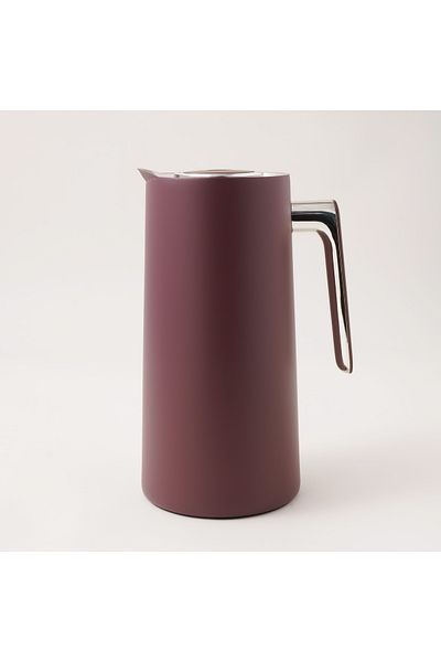 Dallaty 1L red steel vacuum flask with wooden handle