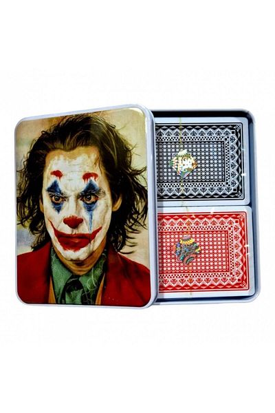 OEM Poker Playing Cards Set - 2 Decks in Metal Box
