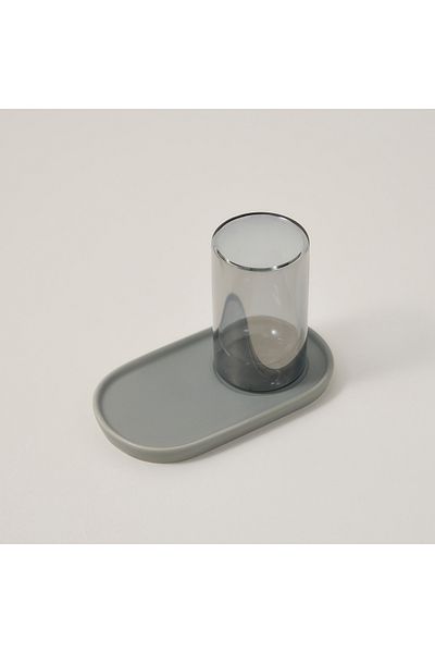 Dallaty grey and black glass and porcelain tea cups set 12 pcs