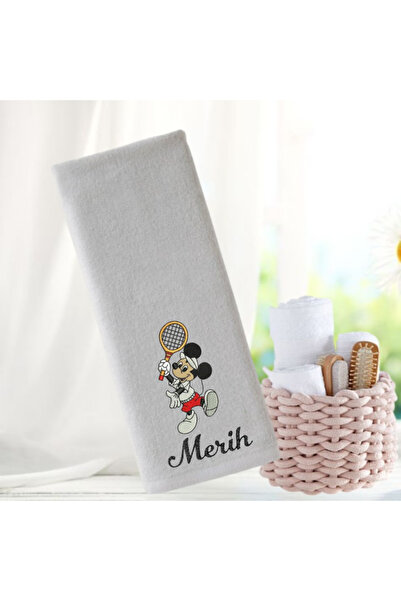 Ursa Tennis Player Mickey Mouse Design Name Writing Embroidered Sports Towel ...