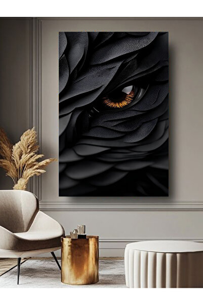 ESLEM TURUNCU GÖZ MODERN KANVAS KANVAS TABLO