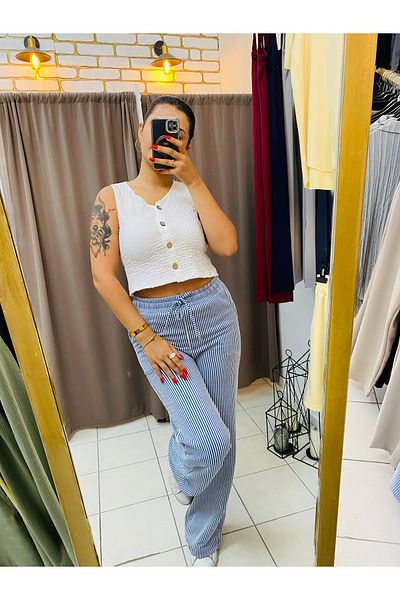 TUBA TOPTAŞ Striped Waterway Summer Trousers