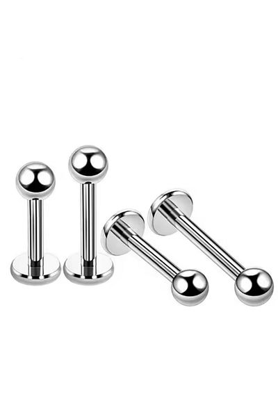 Nice For You Piercing Surgical Steel Piercing Cartilage Tragus Conch Helix Silver Silver Color Ball Diameter 3 mm Labret