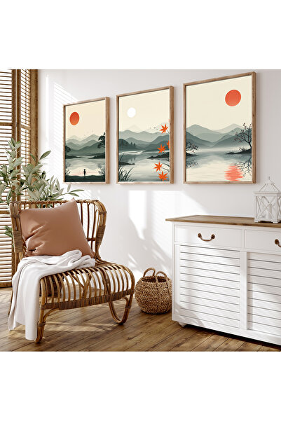 alphobitasarım Artă minimalistă în stil japonez - natură și pace - Tablou tri...