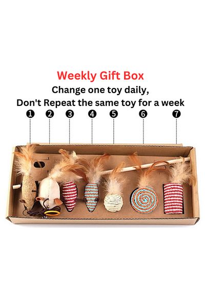 TRADE BAY Cat Feather Toy Set, 7-pcs