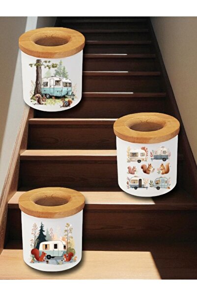 lili hediyelik مقلمة مكونة من 3 قطع مطبوعة على شكل سنجاب وعربة منزلية - أدوات...