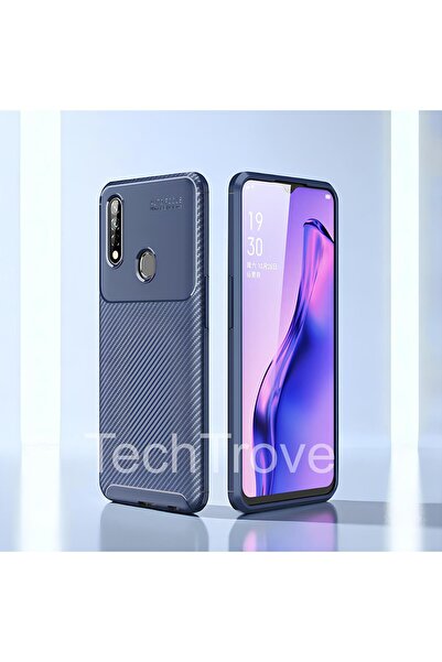 TechTrove Oppo A31 Kılıf Kamera Korumalı Darbe Emici Karbon Fiber Desenli Ren...