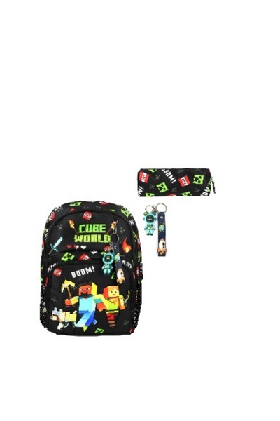 My Easy Shop School bag + pencil case + keychain set for kindergarten and nursery