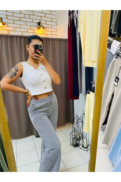 TUBA TOPTAŞ Striped Waterway Summer Trousers