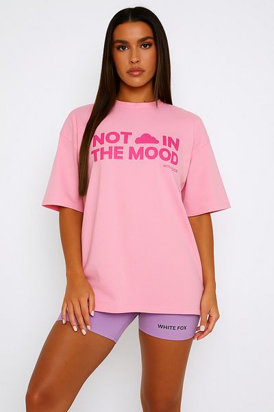 3 ROPE Not in the Mood Wf Oversize Black Women's T-Shirt T-Shirt Pink
