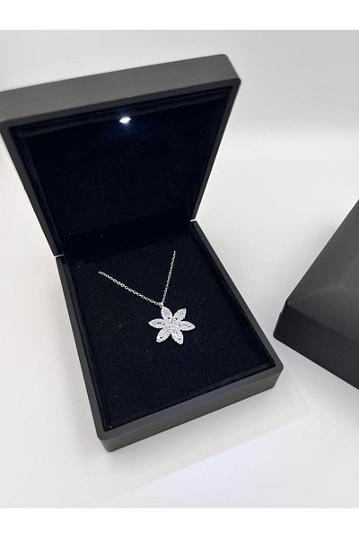 Sepetten Eve Silver Lotus Flower Necklace in Illuminated Box Vip Group