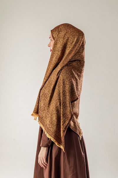 FLEUR SOİE Sand Veil Patterned Woven Cotton Shawl