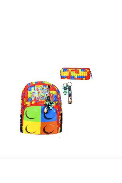 My Easy Shop Set ghiozdan + suport stilou + breloc pentru grădiniță și creșă