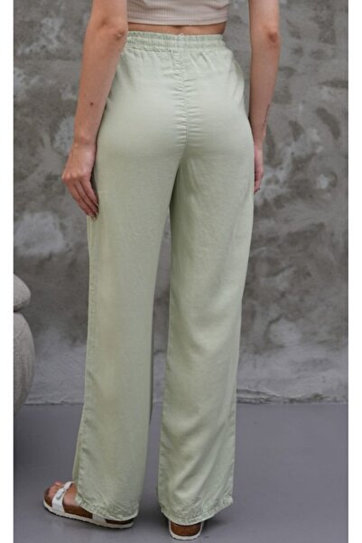 Rich Star Wide Leg Elastic Waist Thin Fabric Trousers