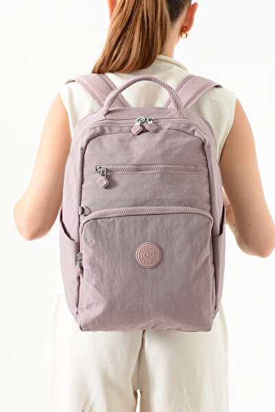 Crazy حقيبة ظهر من القماش المجعد المقاوم للماء مقاس 14 بوصة مع حجرة للكمبيوتر المحمول، حقيبة سفر يومية للعمل والمدرسة للجنسين