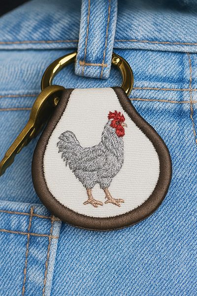 AYDK Cute Rooster Embroidered Multi-Purpose Keychain Charm |   Bag Jeans Trousers Shoes AirPods Compatible