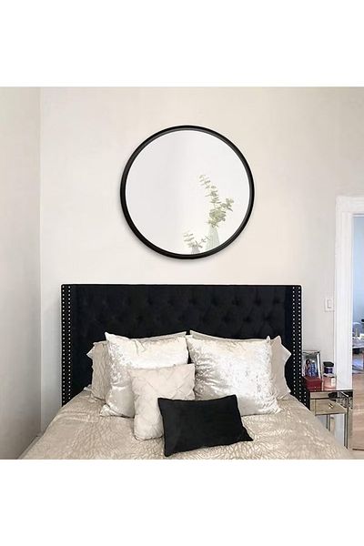Gerenic Round Wall Mirror with Aluminum Metal Frame for Living Room, Entryway, Vanity, Bathroom