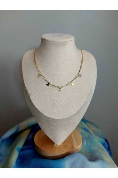 Kaan Accessoire قلادة الفراشة من حجر الزركون الصلب