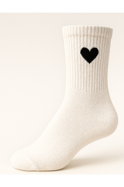 Hakan Collezione Set of 3 Heartbeat Premium White Socks