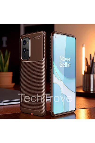 TechTrove One Plus 9 Pro Kılıf Kamera Korumalı Darbe Emici Karbon Fiber Desen...