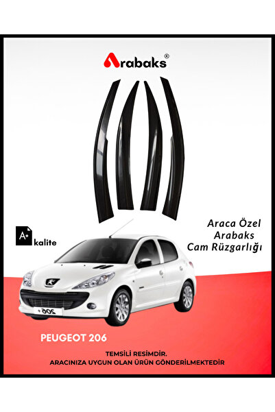 Arabaks Peugeot 206 Cam Rüzgarlığı 4’lü Takım (MUGEN TİP, DAYANIKLI MALZEME, ...