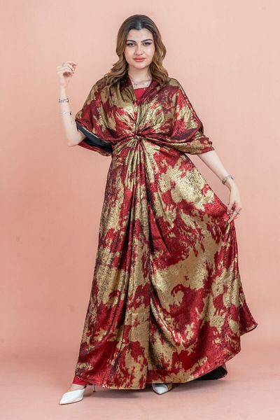 IKKXA Shimmer Wrap Design Elegant Jalabiya