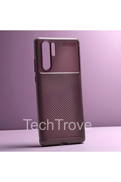 TechTrove Huawei P30 Pro Kılıf Kamera Korumalı Darbe Emici Karbon Fiber Desen...