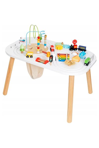 LikeSmart Multifunctional Wooden Table, Activity Table 10 in 1, Storage Bag, Sorter, Circus