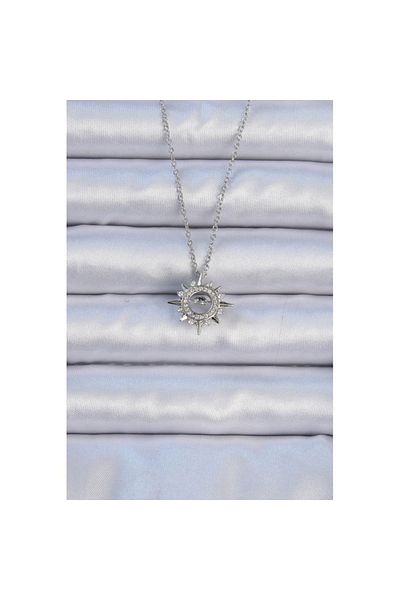 Skygo 316L Steel Chain Silver Color Zircon Stone Shining Star Necklace - Tj-Bko9084