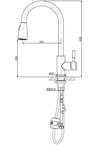 fitto Kitchen Faucet with Pull-Down Design, 360-Degree Rotating Spout from (7017)