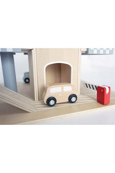 İSP Parcare din Lemn LikeSmart EcoGarrage cu 3 Etaje si Garaj cu Lift, 4 Masinute Incluse, Bariera, Benz