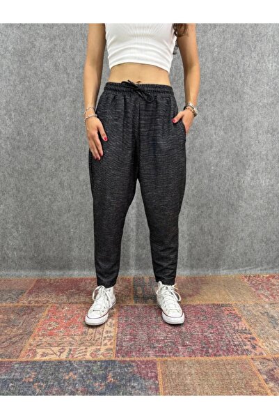 FıttingRoom Elastic Waist Carrot Patterned Trousers