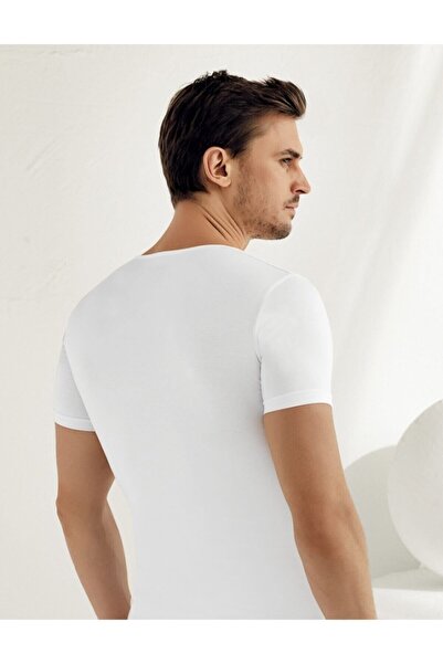 Şahinler Men's Short Sleeve Crew Neck Lycra Single Jersey Undershirt