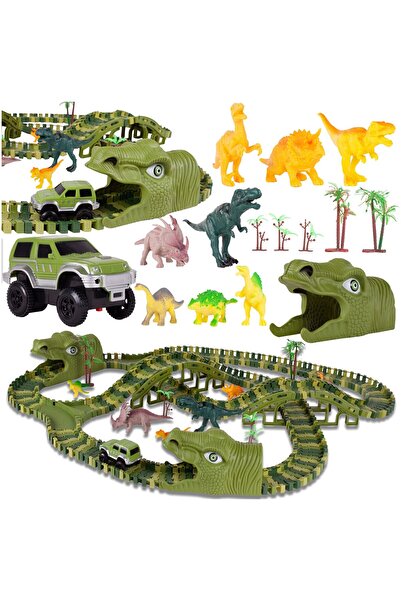 İSP Set Circuit Parc Dinozauri "LikeSmart Dino Track Toy", Masinuta, Tuneluri...