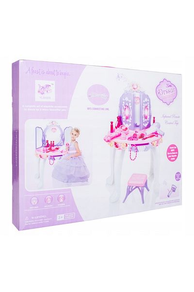 Est Masuta de machiaj pentru fetite, MAGIC MAKE-UP TABLE, cu uscator de par de jucarie functional, telec