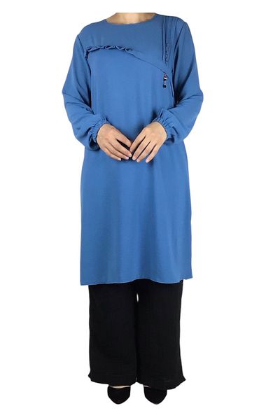 ECE GİYİM Women's Sport Tunic with Button and Stitching Detail on the Front