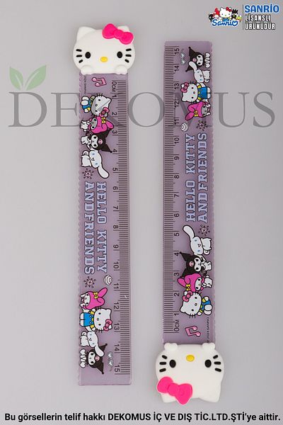 Hello Kitty Licensed "Single" Ruler 15 cm with Dekomus "Dekomus Wet Gift"
