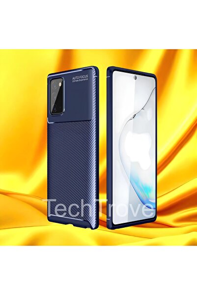 TechTrove Samsung Galaxy Note 20 Kılıf Kamera Korumalı Darbe Emici Karbon Fib...