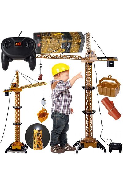 İSP Electric Toy Crane with Remote Control "ISP LikeSmart Crane XXL", Led Lights, 360 Rotation, 4 Arms