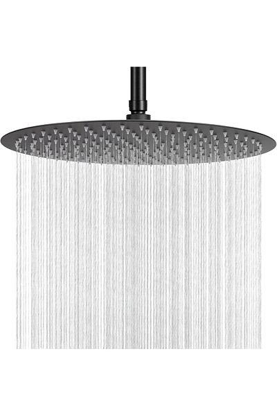 fitto 16-Inch Ultra Slim Matte Black Showerhead