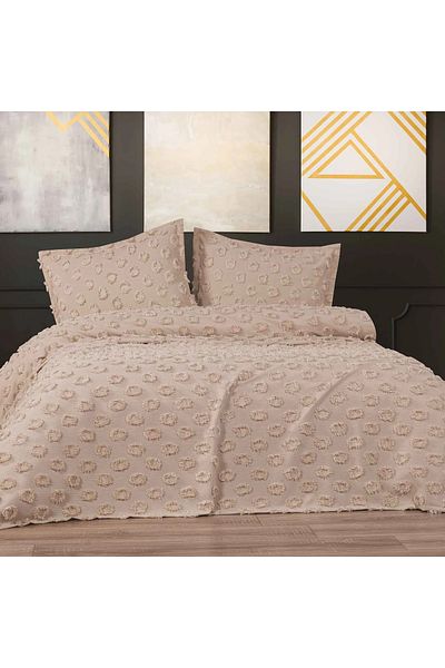 femmhome Premium Pompom Luxury Pique Set - Bedspread Double Bohemian Circle