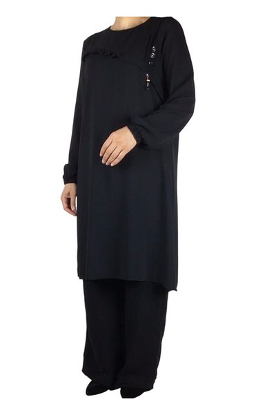 ECE GİYİM Women's Sport Tunic with Button and Stitching Detail on the Front