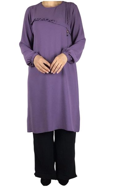ECE GİYİM Women's Sport Tunic with Button and Stitching Detail on the Front