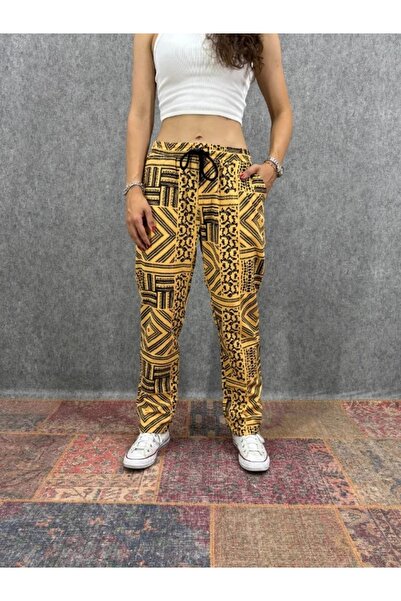 FıttingRoom Patterned Trousers with Elastic Waist