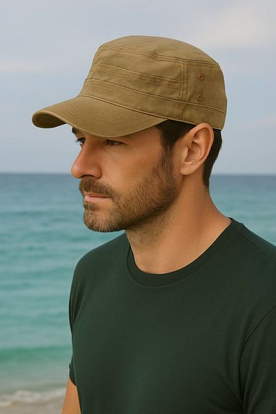 LAGRANZE Castro Men's Canvas Military Cotton Summer Hat