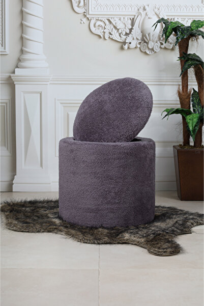 PUFMANYA LAVİNYA LARGE SANDIKLI YUMUŞACIK ANTRASİT PELUŞ KUMAŞLI ÇOKAMAÇLI PUF KOLTUK