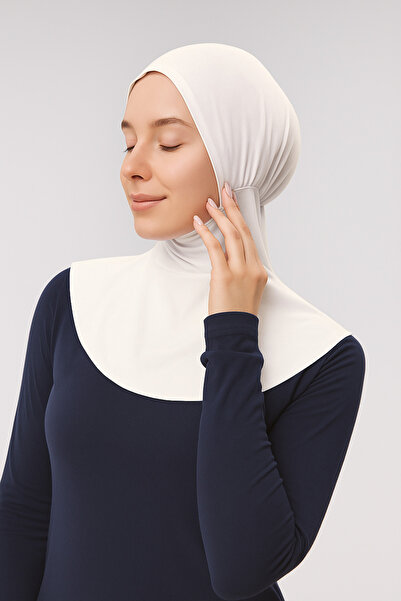 Mesa Charm Women's Hijab Sports Bonnet with Hijab Neck Collar Ecru