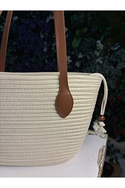 MaVaux Τσάντα ώμου Miami Straw Look με εσωτερική επένδυση με ειδική λαβή