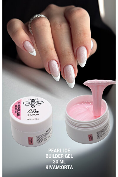 QBEE PROFESSIONAL 30ml Protez Tırnak Jeli Builder Gel Glitter-Simli Pearl Ice