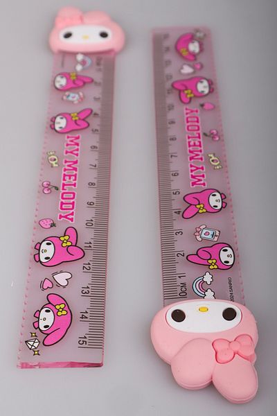 MY MELODY Licensed "Single" Ruler 15 cm with Dekomus "Dekomus Wet Wipes Gifted"
